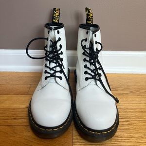 Slightly worn Womens Dr. Martens 1460 8-Eye Boot - White #DrMartens #WomensBoot